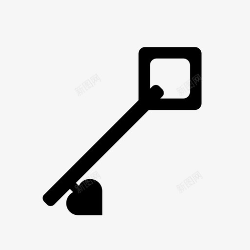 钥匙心形方形图标svg_新图网 https://ixintu.com 心形 方形 钥匙