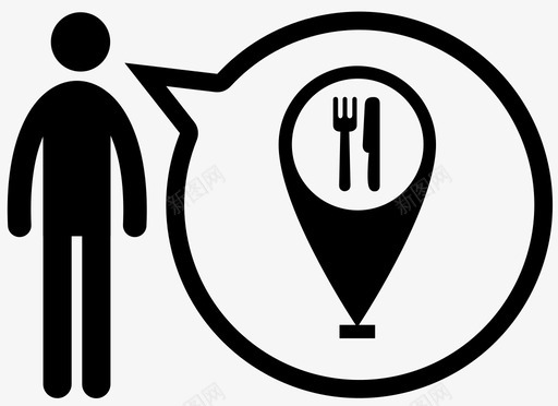 餐厅位置协助就餐图标图标