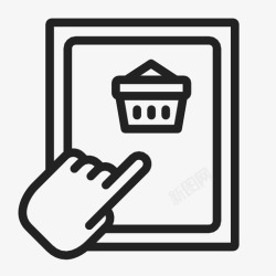 请点击屏幕购买在线购物购买手指图标高清图片