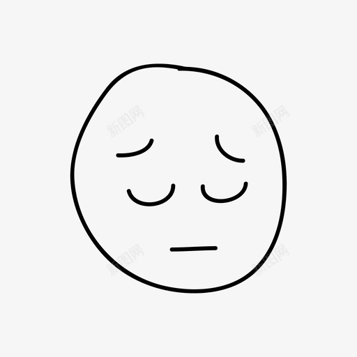 悲伤的表情画的手的图标svg_新图网 https://ixintu.com 不安的 悲伤的表情 手的 手绘的表情 画的