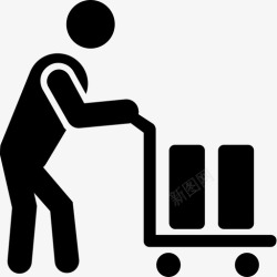 行李搬运工行李员标酒店行李搬运工行李图标高清图片
