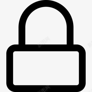 锁定矩形轮廓安全挂锁通用接口图标图标