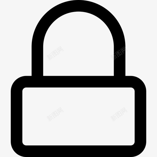 锁定矩形轮廓安全挂锁通用接口图标svg_新图网 https://ixintu.com 通用接口 锁定矩形轮廓安全挂锁
