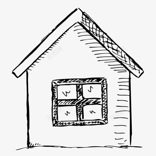 房屋手绘住宅图标svg_新图网 https://ixintu.com 住宅 房屋 手绘 素描