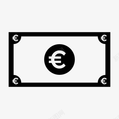 欧元纸币欧洲货币图标图标