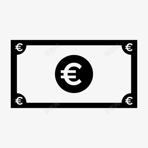 欧元纸币欧洲货币图标svg_新图网 https://ixintu.com 欧元纸币 欧洲 英国 货币