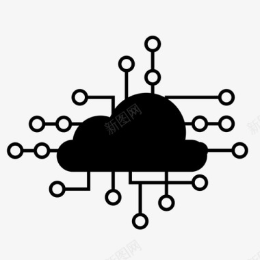 云技术数字图标图标