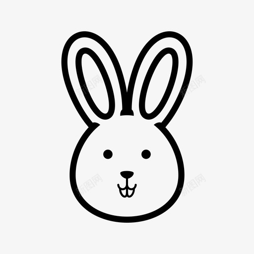 兔子动物卡通图标svg_新图网 https://ixintu.com 兔子 动物 卡通 可爱 可爱的动物 头