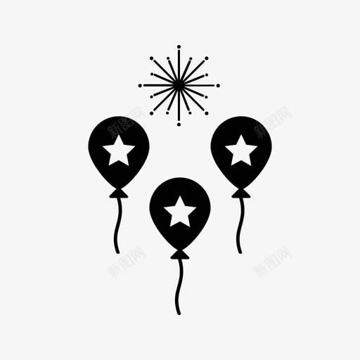 气球烟火氦气球图标svg_新图网 https://ixintu.com 明星 气球 氦气球 派对 烟火