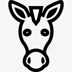 长颈鹿正面长颈鹿正面轮廓动物有趣的动物图标高清图片