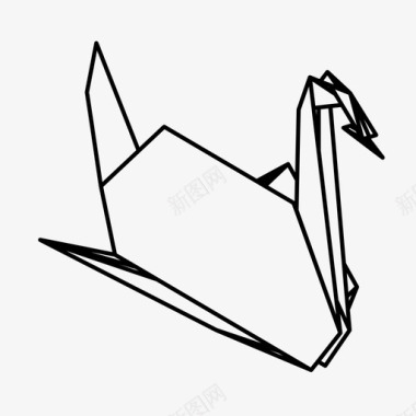 折纸天鹅儿童工艺品图标图标