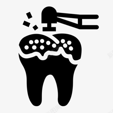 牙齿清洁龋齿牙齿图标图标