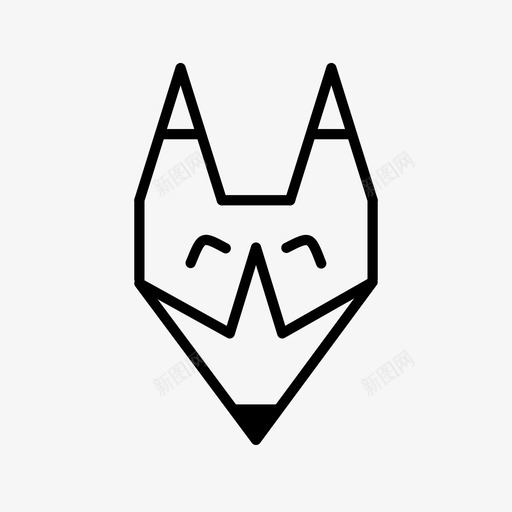 狐狸动物脸图标svg_新图网 https://ixintu.com 动物 狐狸 狐狸脸 脸