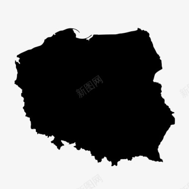 波兰地图国家东部图标图标