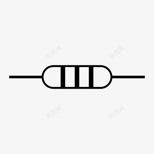 电阻电路器件图标svg_新图网 https://ixintu.com 器件 工业 工程 电子 电路 电阻