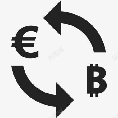 欧元对比特币货币汇率图标图标