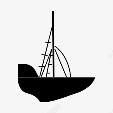 帆船钓鱼码头图标图标