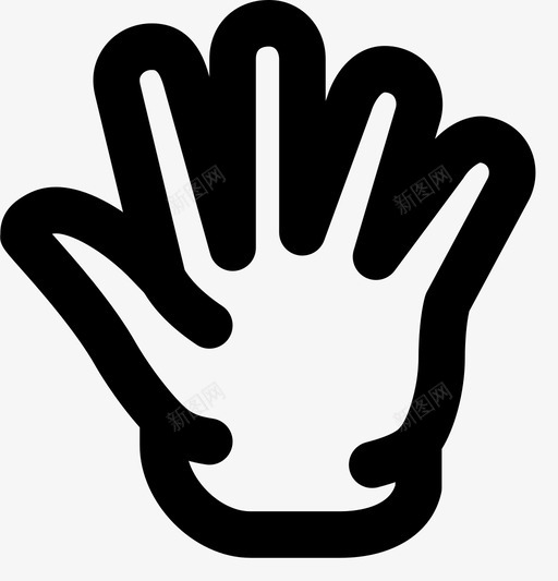 五个手指手势手图标svg_新图网 https://ixintu.com 五个手指 手 手势 砸图标手势2个md轮廓
