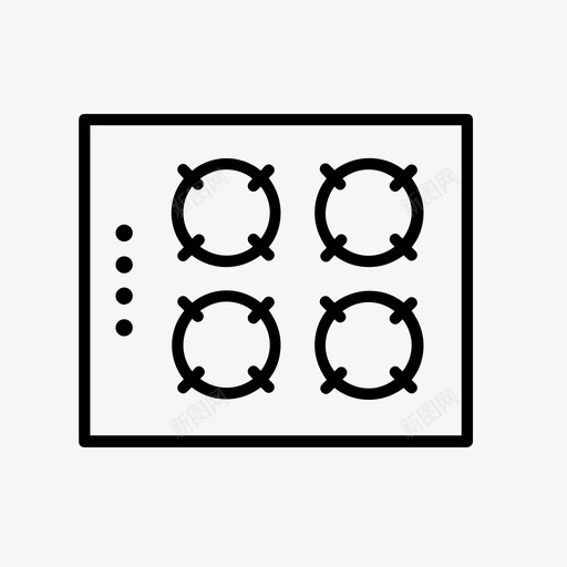 炉顶电器烹饪图标svg_新图网 https://ixintu.com 炉顶 热板 烹饪 电器