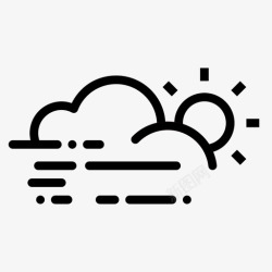 晴天户外小蛮腰太阳云天气预报图标高清图片