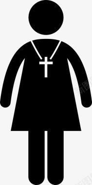 基督教女女项链图标图标