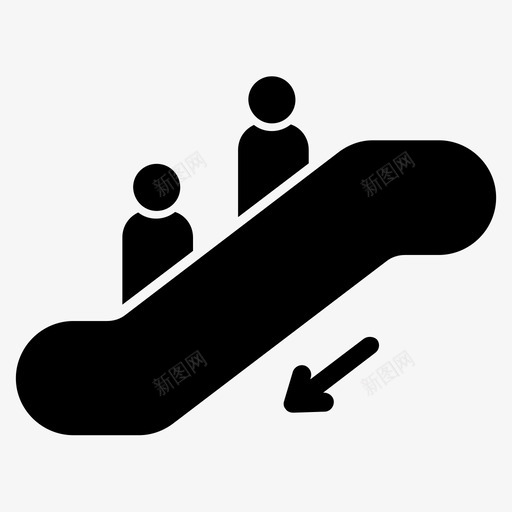 自动扶梯下降机场商场图标svg_新图网 https://ixintu.com 商场 机场 楼梯 自动扶梯下降