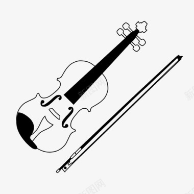 小提琴乐器旋律图标图标