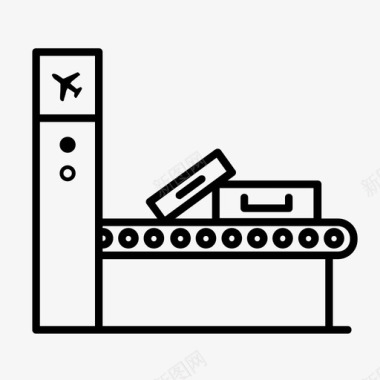 机场安检飞机行李托运图标图标