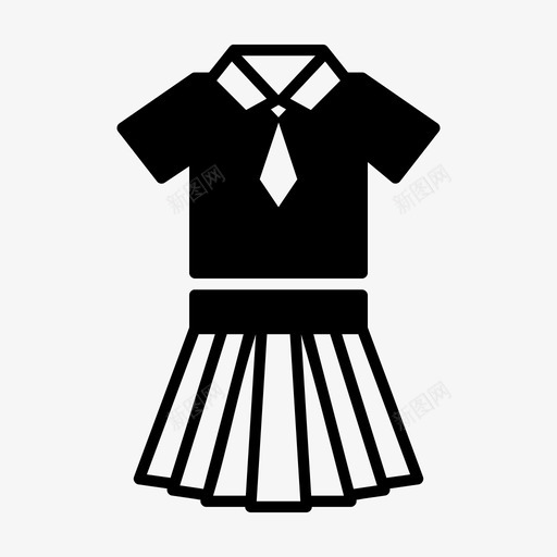 制服衣服女孩图标svg_新图网 https://ixintu.com 书房 制服 女孩 校服 衣服