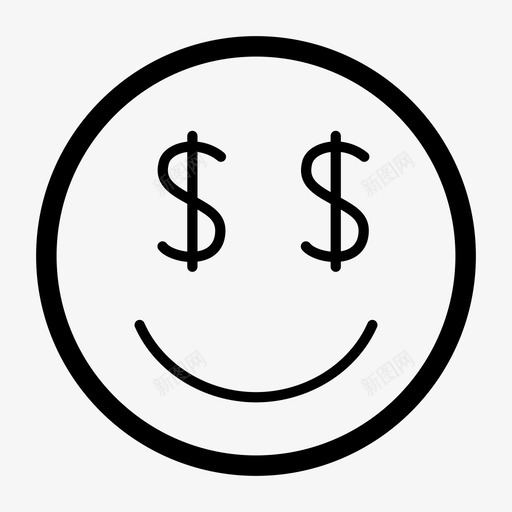 贪婪的表情情感脸图标svg_新图网 https://ixintu.com 微笑 情感 脸 表情 贪婪的表情 钱