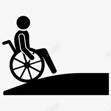 无障碍残疾人坡道图标图标