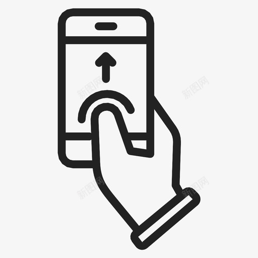 手机手指轻扫手屏幕图标svg_新图网 https://ixintu.com 向上 屏幕 手 手机手指轻扫