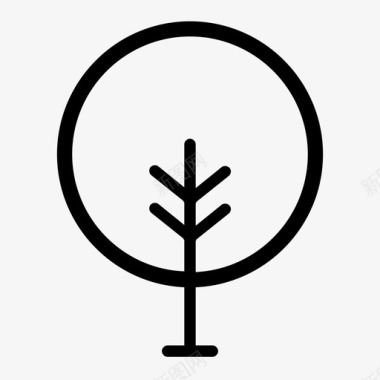 树植物学花园图标图标