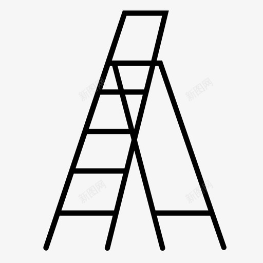 梯子建筑金属梯子图标svg_新图网 https://ixintu.com 工具 建筑 梯子 金属梯子