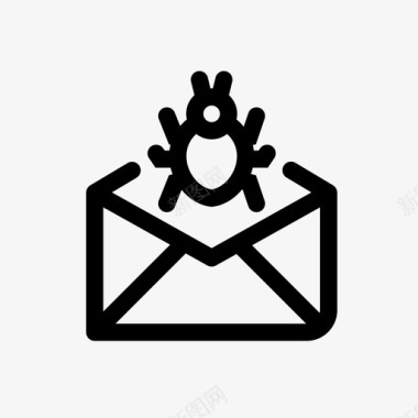 电子邮件病毒臭虫信件图标图标