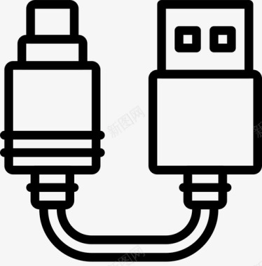 音频到usb电缆连接器图标图标