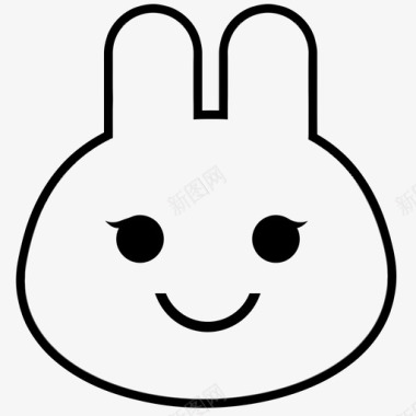 兔子表情表情符号脸图标图标
