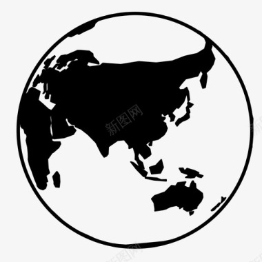 地球亚洲地球位置图标图标