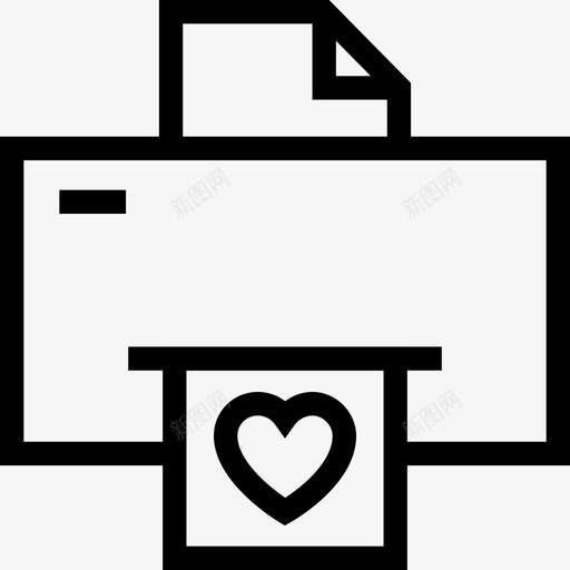 打印机设备电子图标svg_新图网 https://ixintu.com 传真 心 情书 打印机 爱情和浪漫线图标 电子 设备