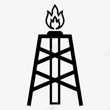 天然气钻井平台石油塔架图标图标