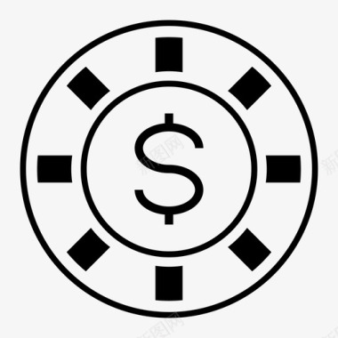 扑克筹码赌场美元图标图标