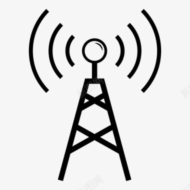 无线电塔信号波图标图标