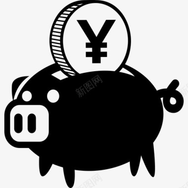 日元储蓄罐经济图标图标
