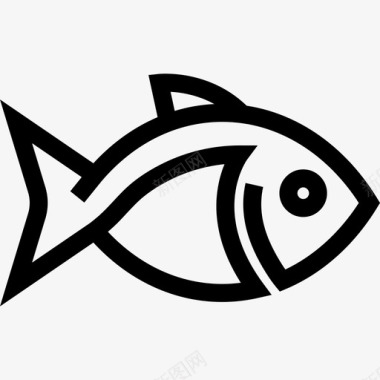 鱼的轮廓食物有趣的动物图标图标