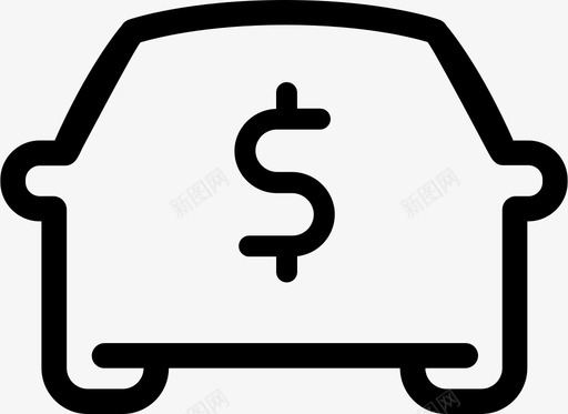 汽车价格交易美元图标图标