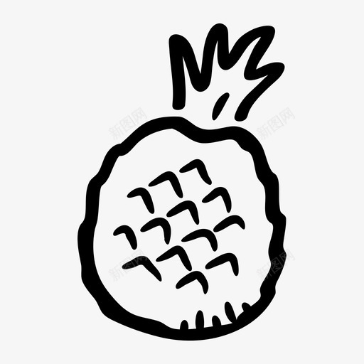 菠萝食品水果图标svg_新图网 https://ixintu.com 果汁 水果 水果和蔬菜 热带 菠萝 食品