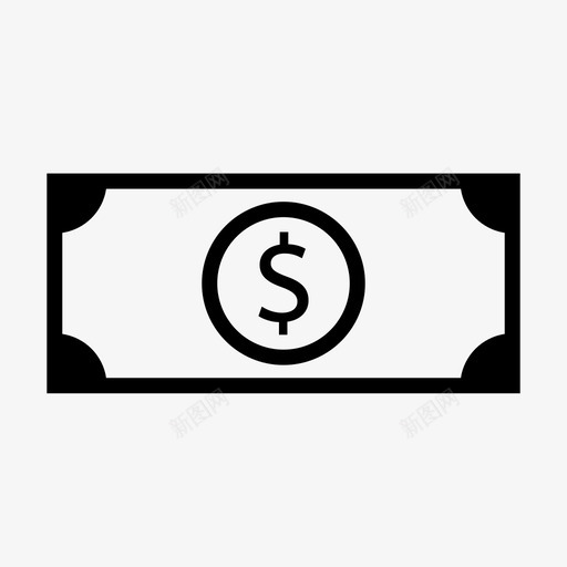 美元纸币钞票货币图标svg_新图网 https://ixintu.com 美元纸币 货币 金融元素 钞票
