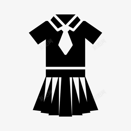 制服衣服女孩图标svg_新图网 https://ixintu.com 书房 制服 女孩 校服 衣服