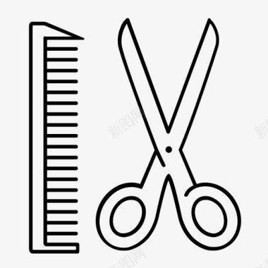 剪刀理发师刷子图标图标