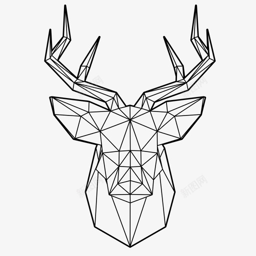 低聚合鹿动物艺术图标svg_新图网 https://ixintu.com 低聚合鹿 动物 多边形 艺术 设计